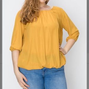 Mustard Blouson top